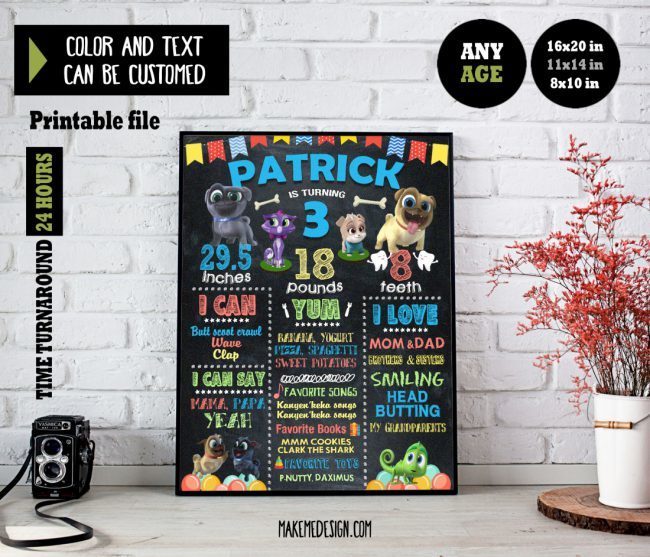 Puppy Dog Pals Chalkboard Sign Birthday,  Birthday Decor