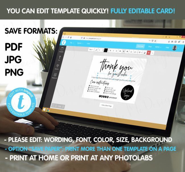 Modern Washing Instructions,  Washing Instructions Card Template