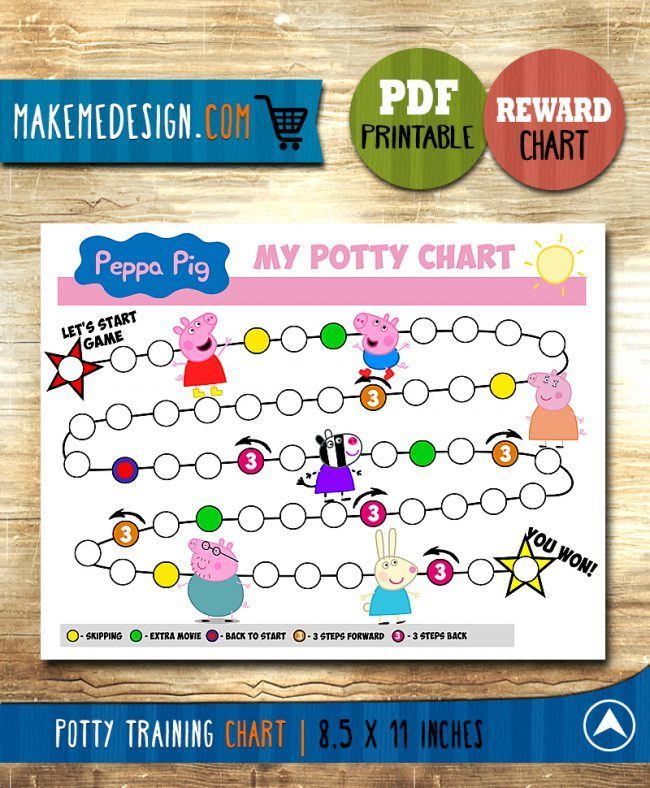 Peppa Pig Reward Chart,  Peppa Pig Potty Chart