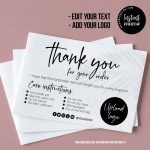 Modern Washing Instructions,  Washing Instructions Card Template