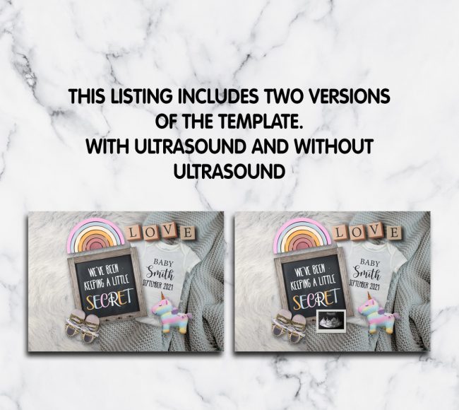 Rainbow Pregnancy Announcement,  Digital Pregnancy Announcement