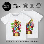 Mario T Shirt Birthday Party,  Mario Shirt Add Any Name