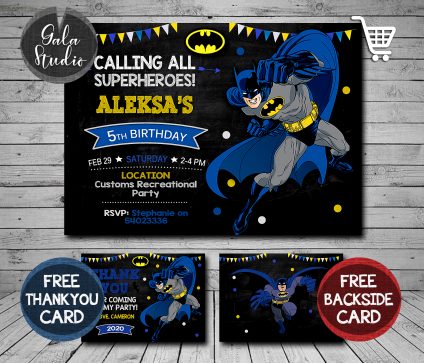 Batman Invitation,  Batman Birthday Party Invitations