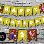 Mario Birthday Banner,  Happy Birthday Banner Mario