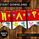 Pokemon Birthday Banner,  Custom Pokemon Banner