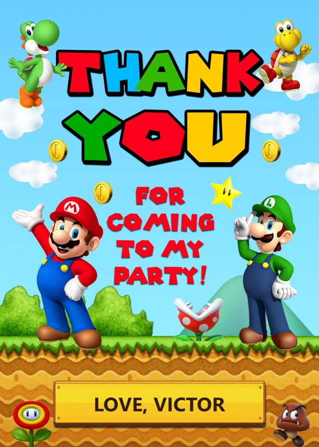 Mario Invitation, Mario Party Invitation