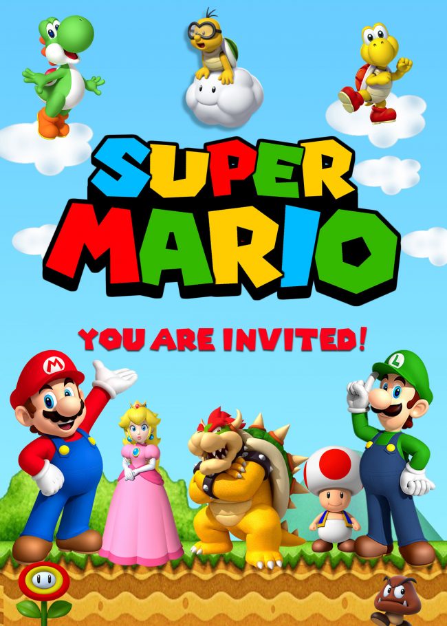Mario Invitation, Mario Party Invitation