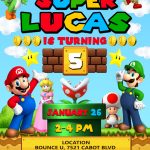 Mario Invitation, Mario Party Invitation