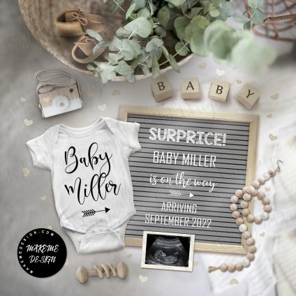 Pregnancy Announcement,  Editable Social Media Pregnancy Announcement