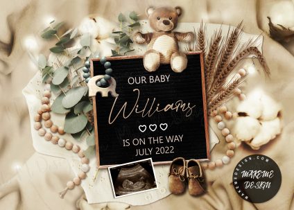 Elegant Pregnancy Announcement,  Editable Social Media Pregnancy Announcement