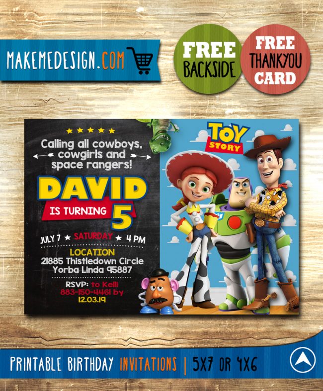 Toy Story Invitation, Toy Story Birthday Party Invite
