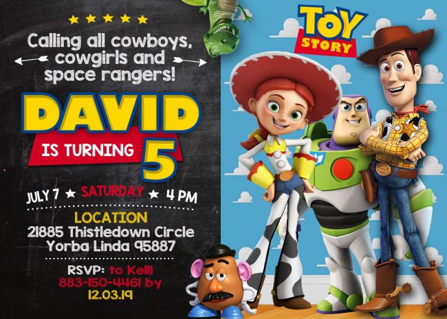 Toy Story Invitation, Toy Story Birthday Party Invite