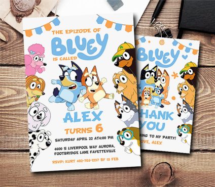 Bluey Invitation,   Bluey Birthday Party Invite